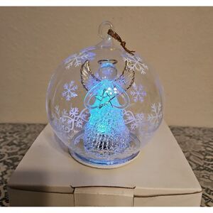 Vintage Soreele LED Lighted Glass Angel with Star Globe